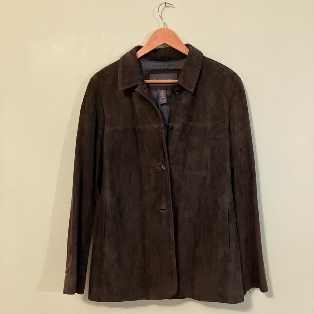 Vintage Banana Republic Brown Heavy Duty Suede Leather Jacket Women’s